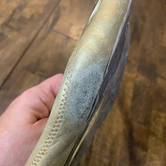 Tory Burch Womens 9 Solid Gold Ballet Flats Rough - Picture 10 of 13